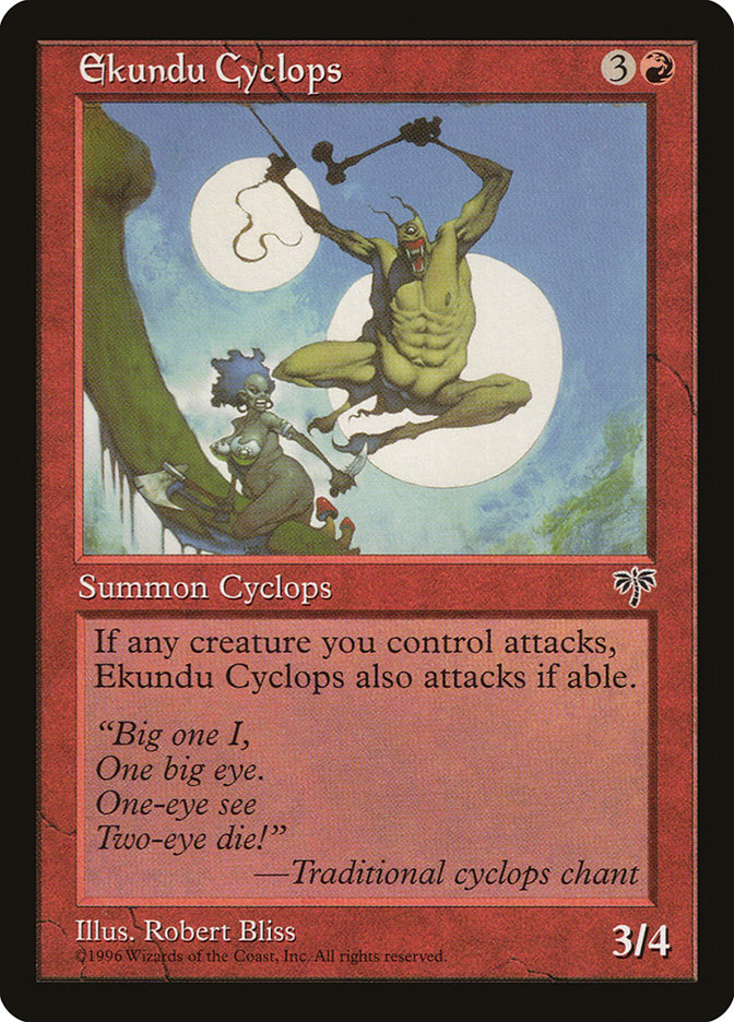 Ekundu Cyclops MIR-171 Mirage Magic card
