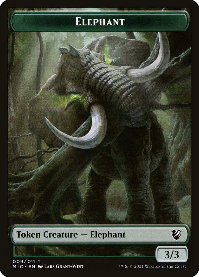 Elephant TMIC-9 Midnight Hunt Commander Tokens Magic card