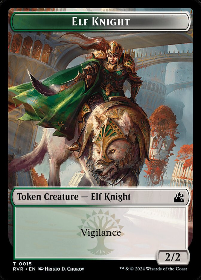 Elf Knight TRVR-15 Ravnica Remastered Tokens Magic card