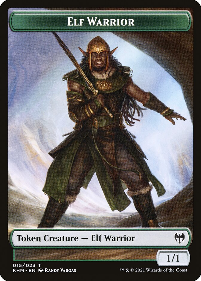 Elf Warrior TKHM-15 Kaldheim Tokens Magic card