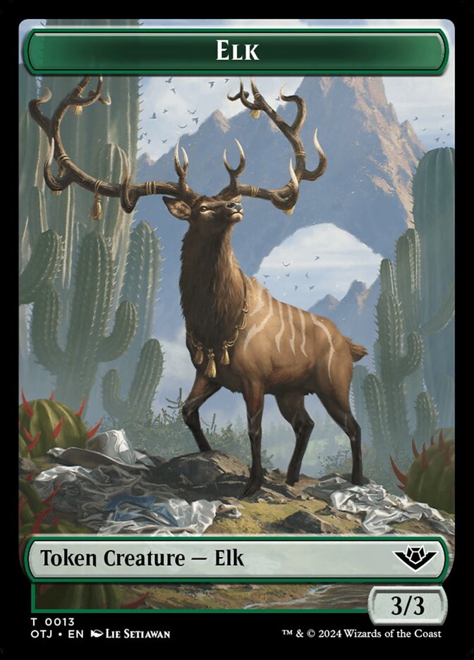 Elk TOTJ-13 Outlaws of Thunder Junction Tokens Magic card