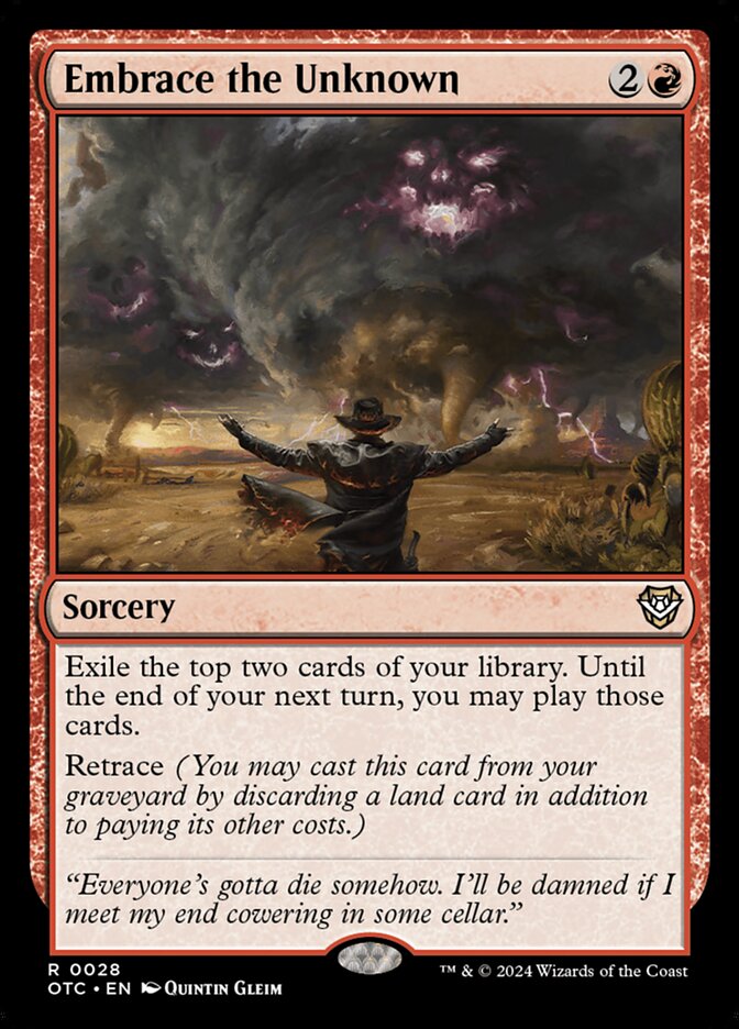 Embrace the Unknown OTC-28 Outlaws of Thunder Junction Commander Magic card