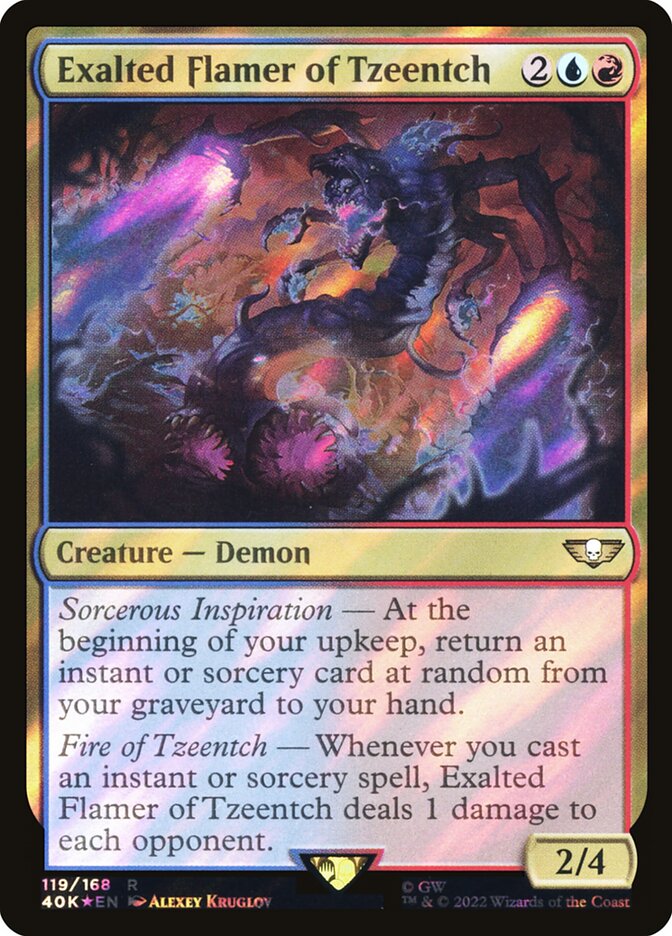 Exalted Flamer of Tzeentch 40K-119STAR Warhammer 40,000 Commander Magic card