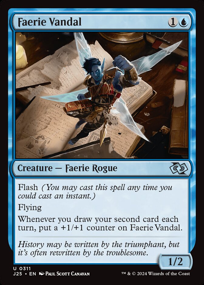 Faerie Vandal J25-311 Foundations Jumpstart Magic card