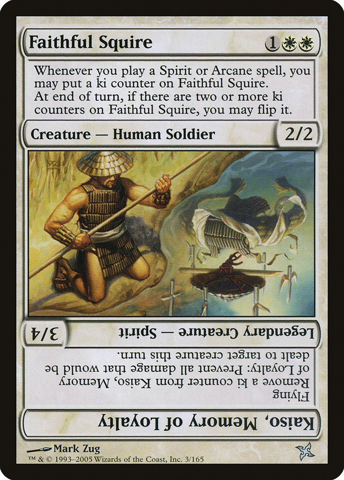 Faithful Squire // Kaiso, Memory of Loyalty BOK-3 Betrayers of Kamigawa Magic card