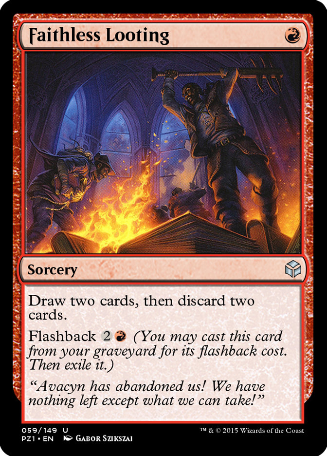 Faithless Looting PZ1-59 Legendary Cube Prize Pack Magic card