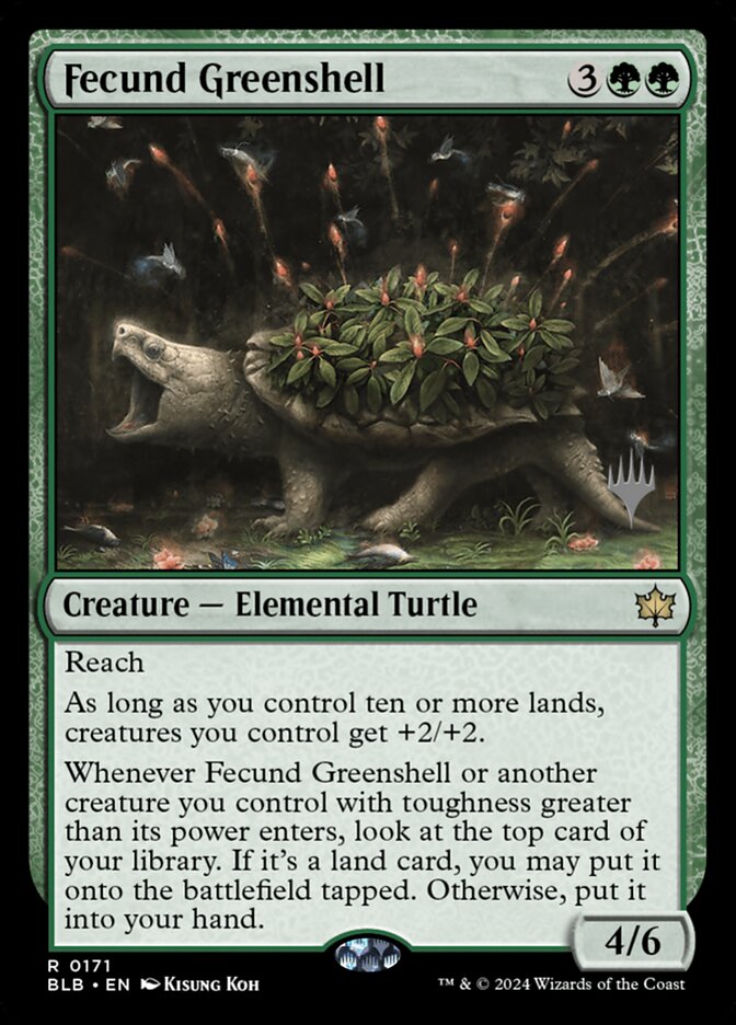 Fecund Greenshell PBLB-171P Bloomburrow Promos Magic card