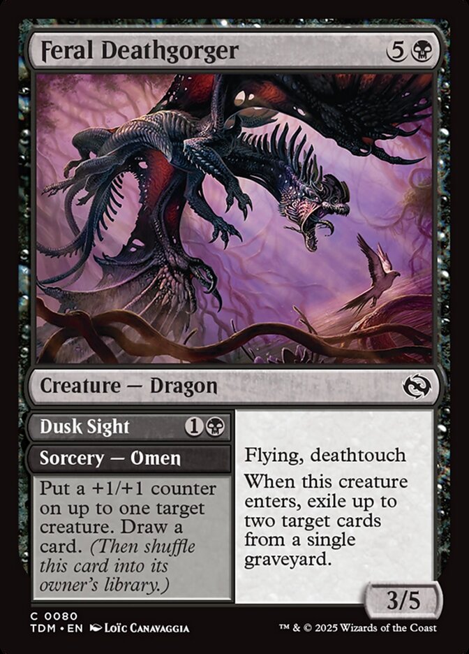 Feral Deathgorger // Dusk Sight TDM-80 Tarkir: Dragonstorm Magic card
