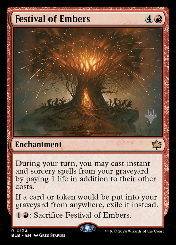 Festival of Embers PBLB-134P Bloomburrow Promos Magic card