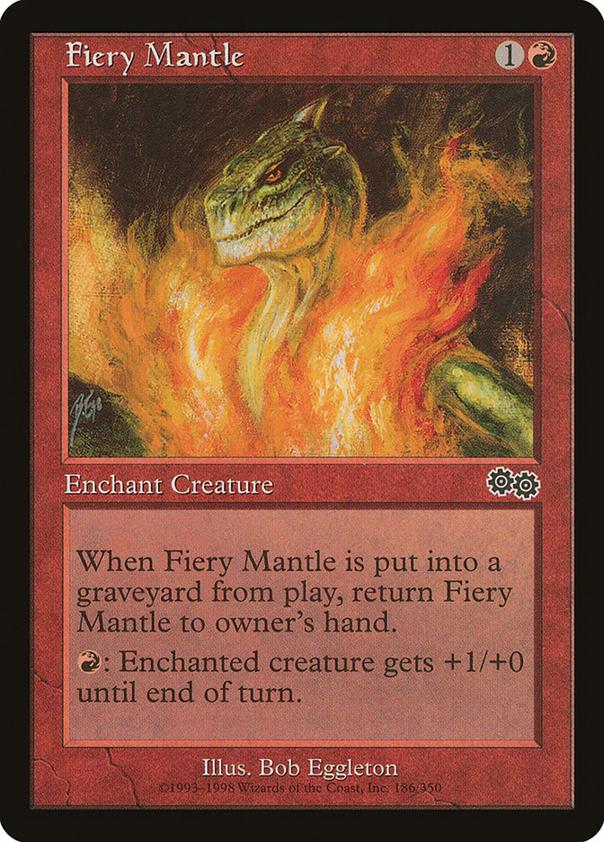 Fiery Mantle USG-186 Urza's Saga Magic card