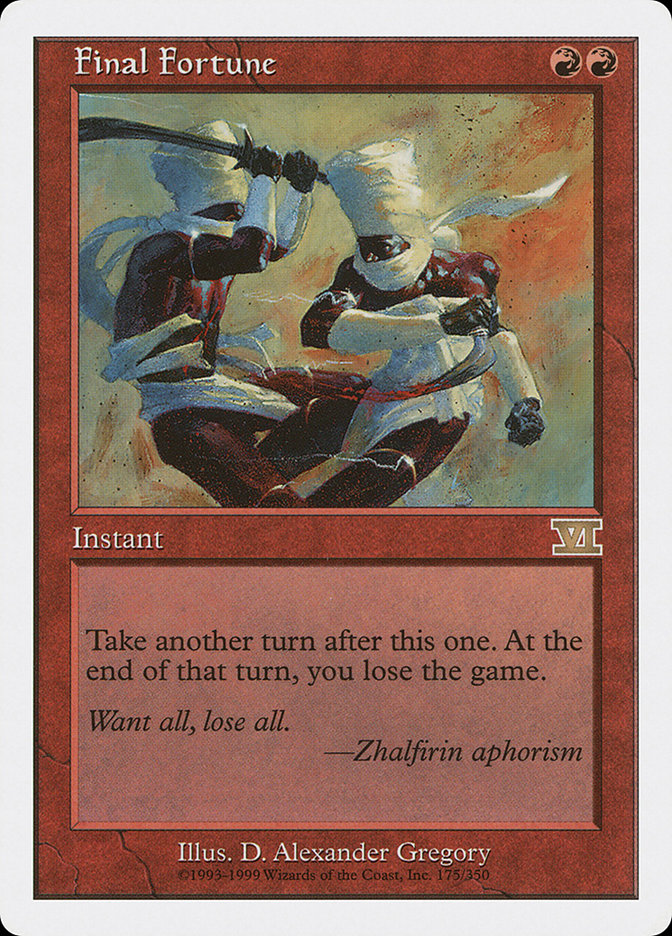 Final Fortune 6ED-175 Classic Sixth Edition Magic card