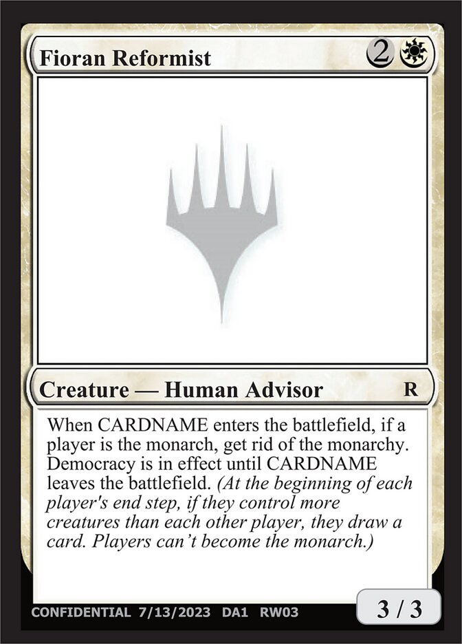 Fioran Reformist UNK-RW03B Unknown Event Magic card