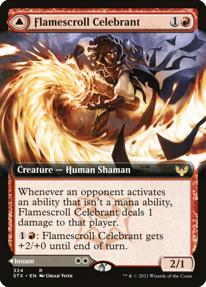 Flamescroll Celebrant // Revel in Silence STX-324 Strixhaven: School of Mages Magic card