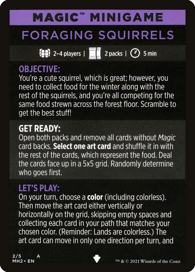 Foraging Squirrels // Foraging Squirrels (cont'd) MMH2-2 Modern Horizons 2 Minigames Magic card