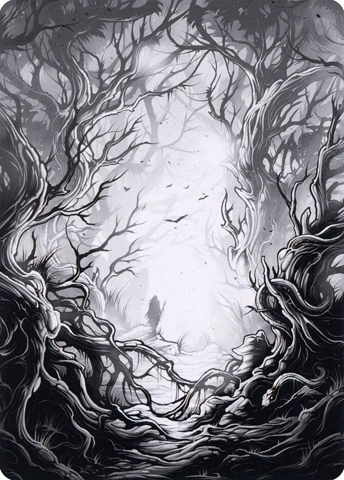 Forest // Forest AMID-81 Midnight Hunt Art Series Magic card
