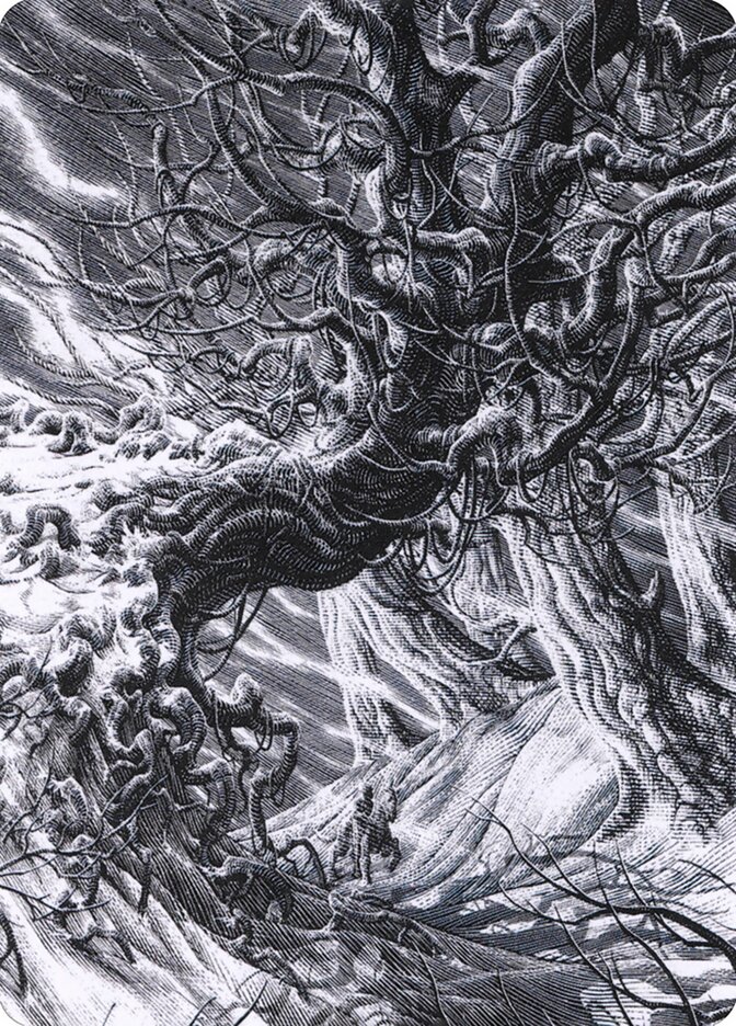 Forest // Forest AVOW-81 Crimson Vow Art Series Magic card