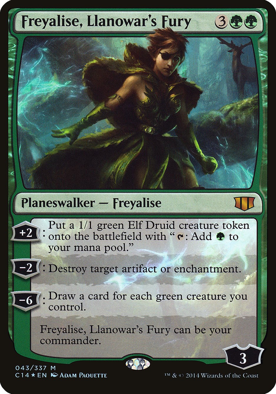 Freyalise, Llanowar's Fury OC14-43 Commander 2014 Oversized Magic card