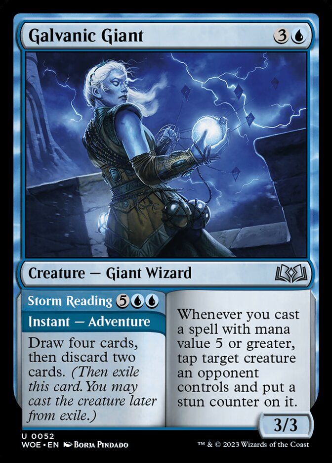 Galvanic Giant // Storm Reading WOE-52 Wilds of Eldraine Magic card