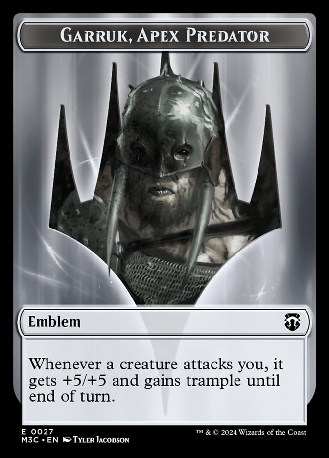 Garruk, Apex Predator Emblem TM3C-27 Modern Horizons 3 Commander Tokens Magic card
