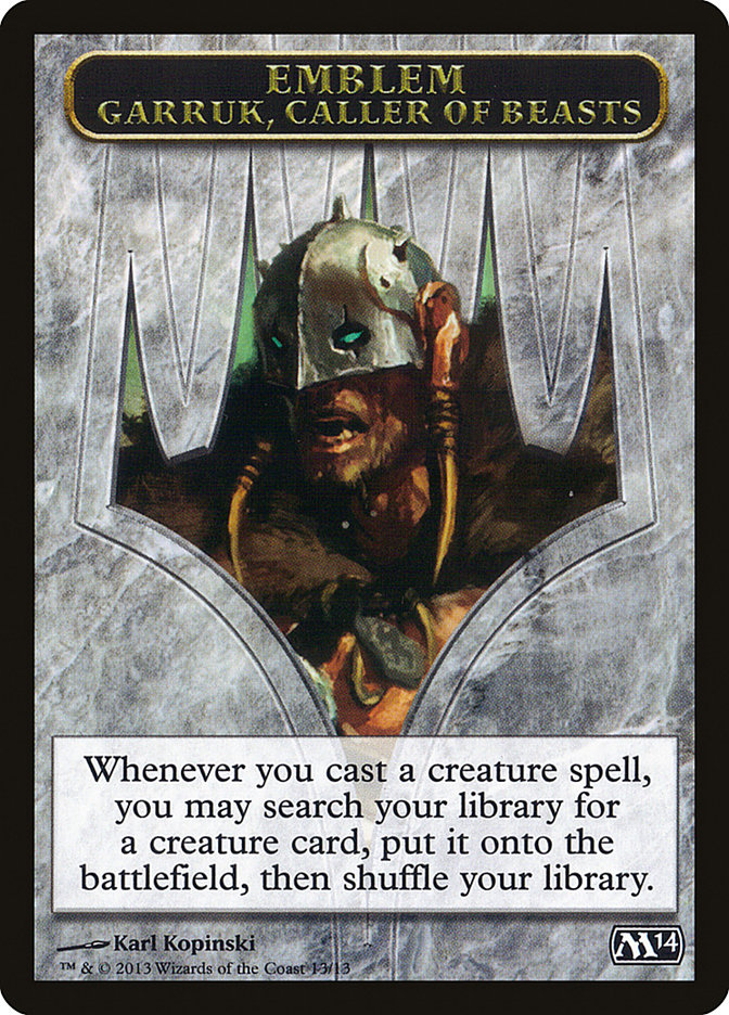 Garruk, Caller of Beasts Emblem TM14-13 Magic 2014 Tokens Magic card
