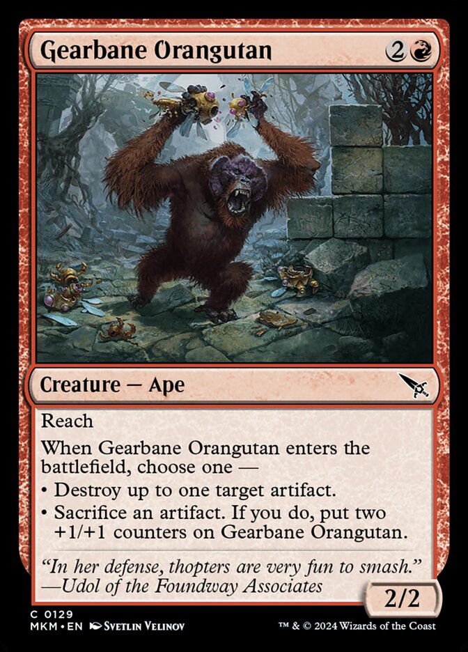 Gearbane Orangutan MKM-129 Murders at Karlov Manor Magic card