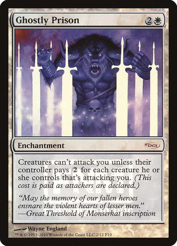 Ghostly Prison F10-2 Friday Night Magic 2010 Magic card