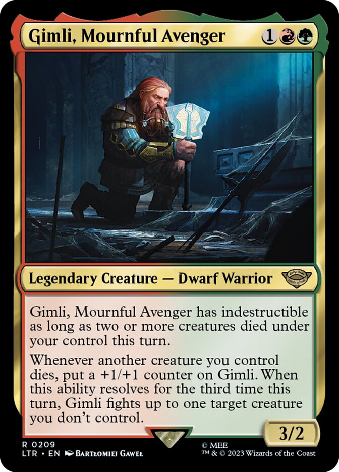 Gimli, Mournful Avenger LTR-209 The Lord of the Rings: Tales of Middle-earth Magic card