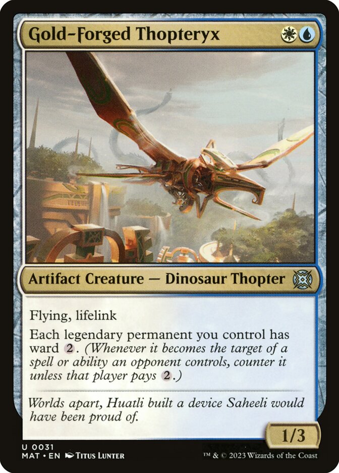 Gold-Forged Thopteryx MAT-31 March of the Machine: The Aftermath Magic card