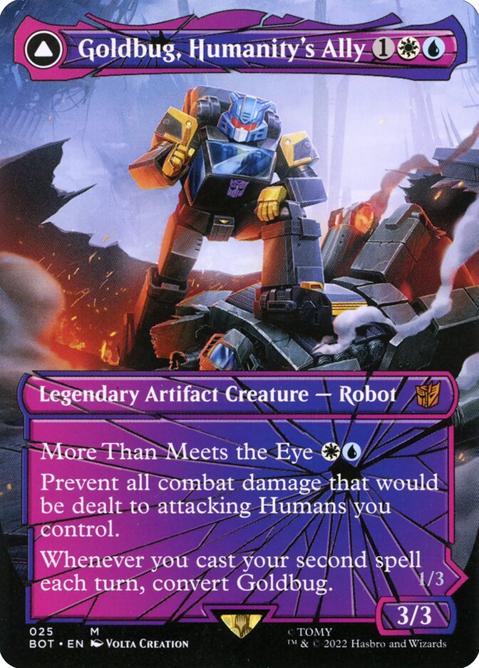 Goldbug, Humanity's Ally // Goldbug, Scrappy Scout BOT-25 Transformers Magic card
