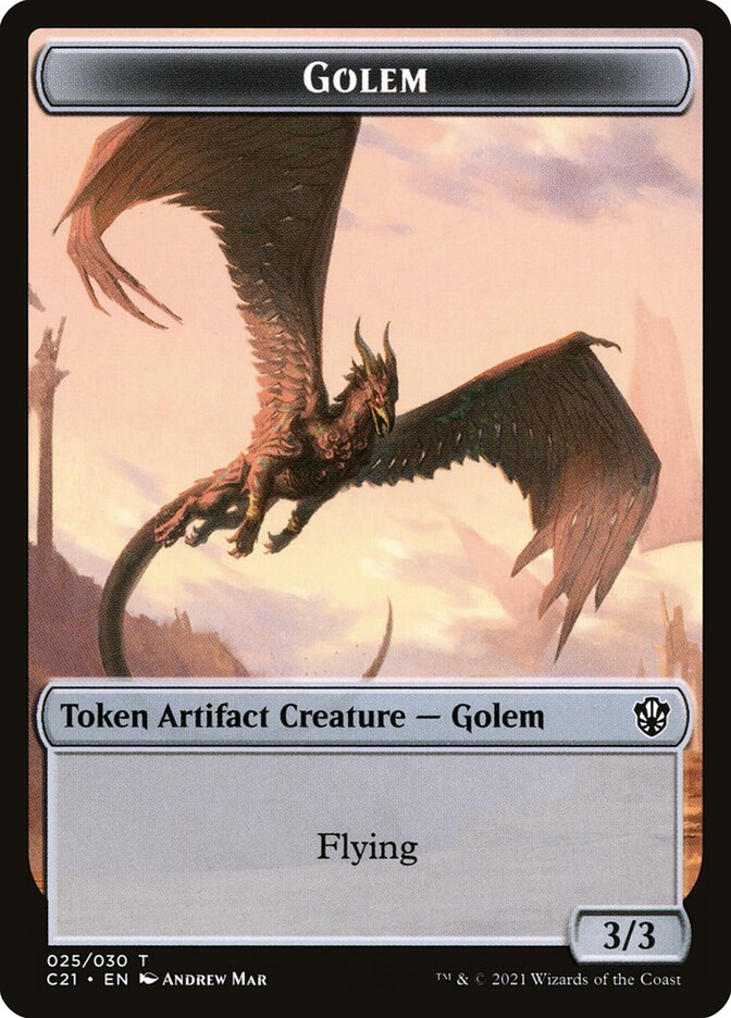 Golem TC21-25 Commander 2021 Tokens Magic card