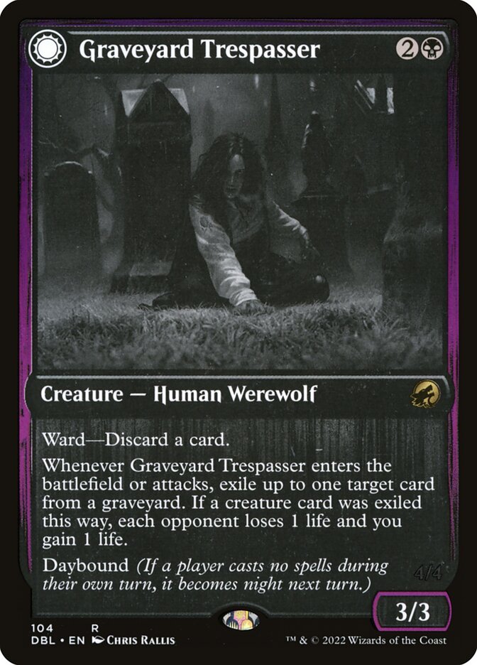 Graveyard Trespasser // Graveyard Glutton DBL-104 Innistrad: Double Feature Magic card