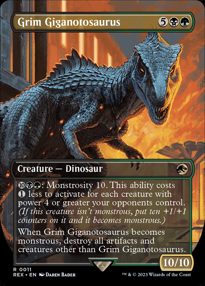 Grim Giganotosaurus REX-11 Jurassic World Collection Magic card