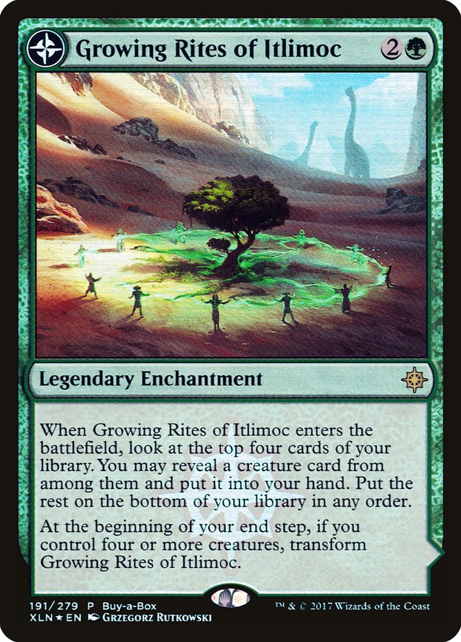 Growing Rites of Itlimoc // Itlimoc, Cradle of the Sun PXTC-191 XLN Treasure Chest Magic card
