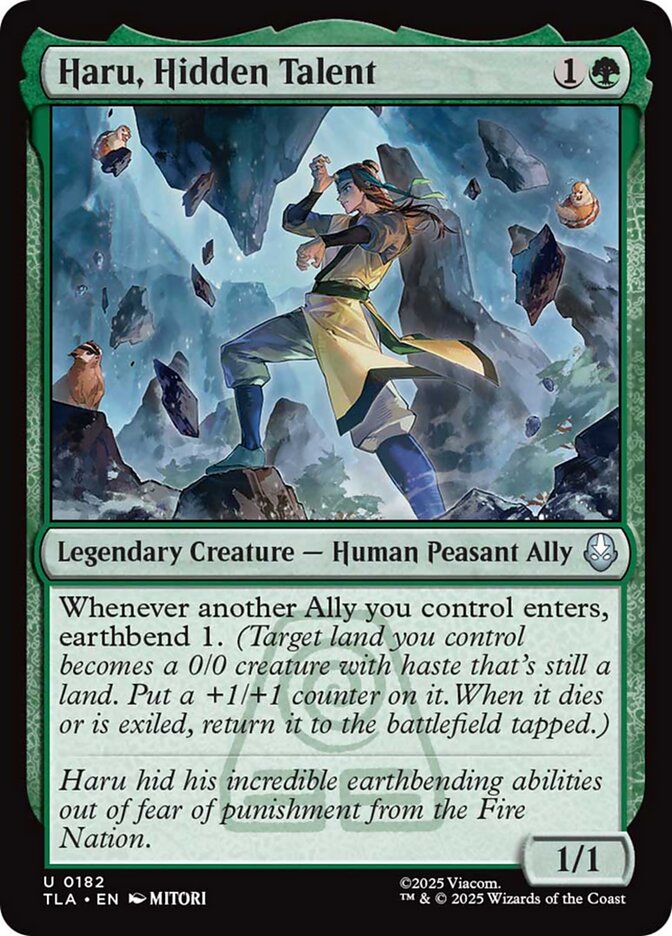 Haru, Hidden Talent TLA-182 Avatar: The Last Airbender Magic card