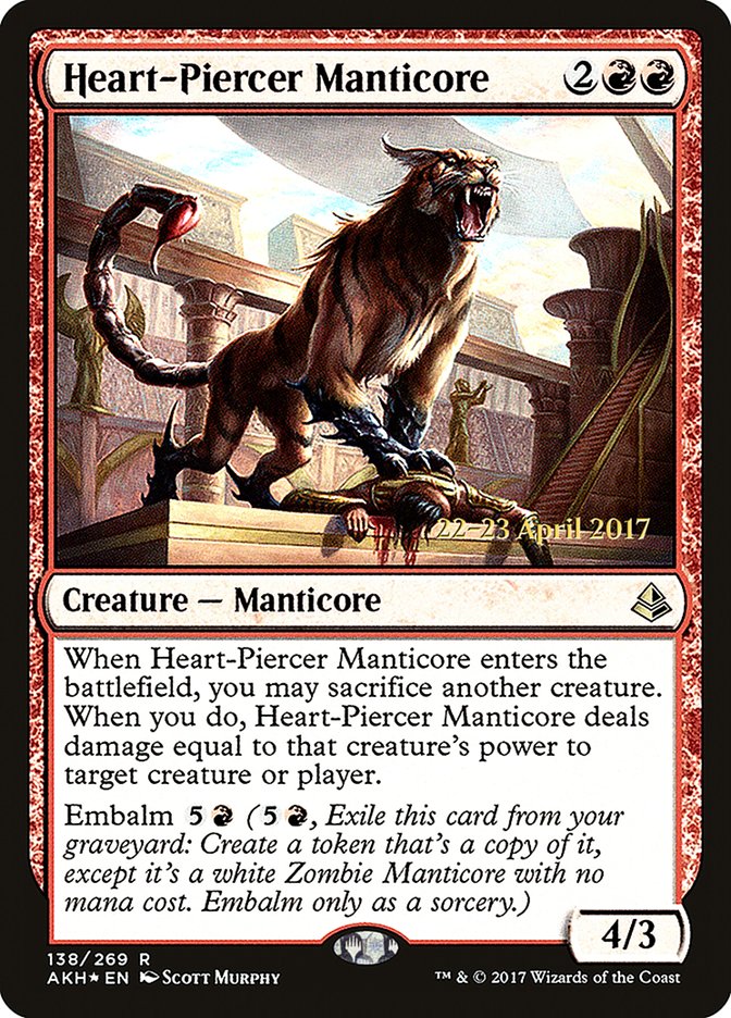 Heart-Piercer Manticore PAKH-138S Amonkhet Promos Magic card