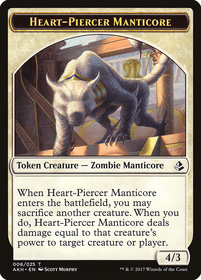 Heart-Piercer Manticore TAKH-6 Amonkhet Tokens Magic card