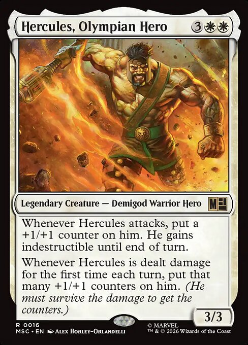 Hercules, Olympian Hero MSC-16 Marvel Super Heroes Commander Magic card