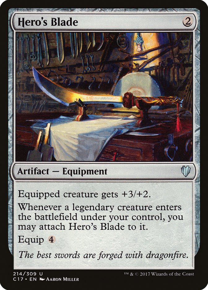 Hero's Blade C17-214 Commander 2017 Magic card