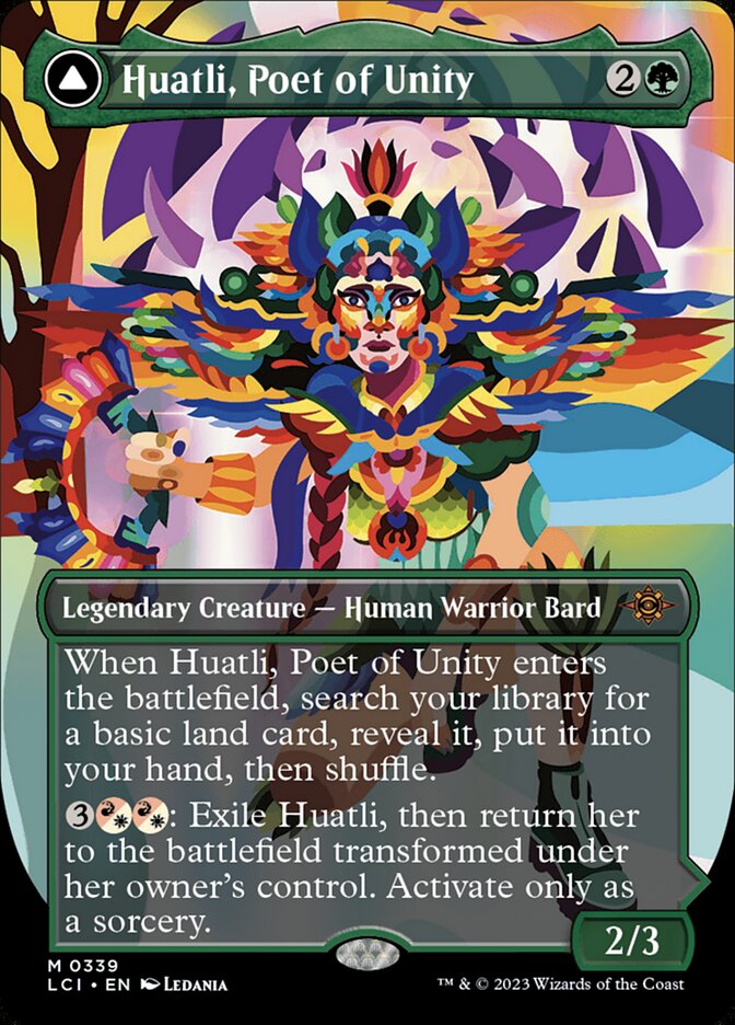 Huatli, Poet of Unity // Roar of the Fifth People LCI-339 The Lost Caverns of Ixalan Magic card
