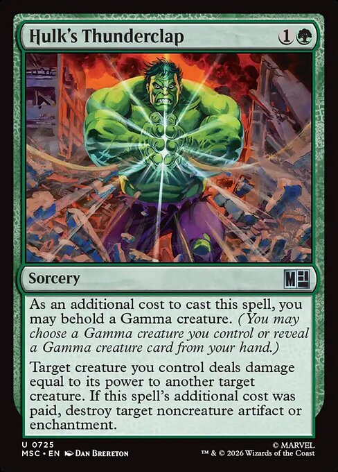 Hulk's Thunderclap MSC-725 Marvel Super Heroes Commander Magic card