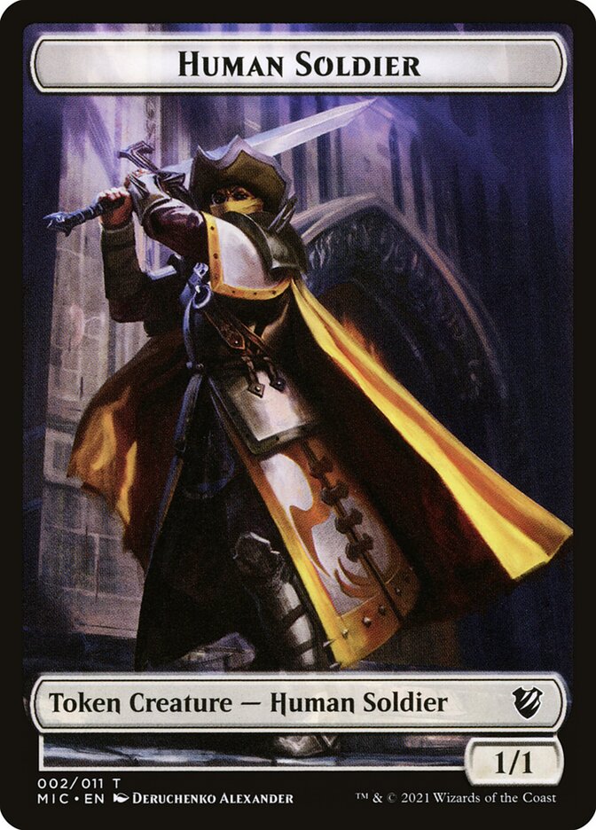 Human Soldier TMIC-2 Midnight Hunt Commander Tokens Magic card