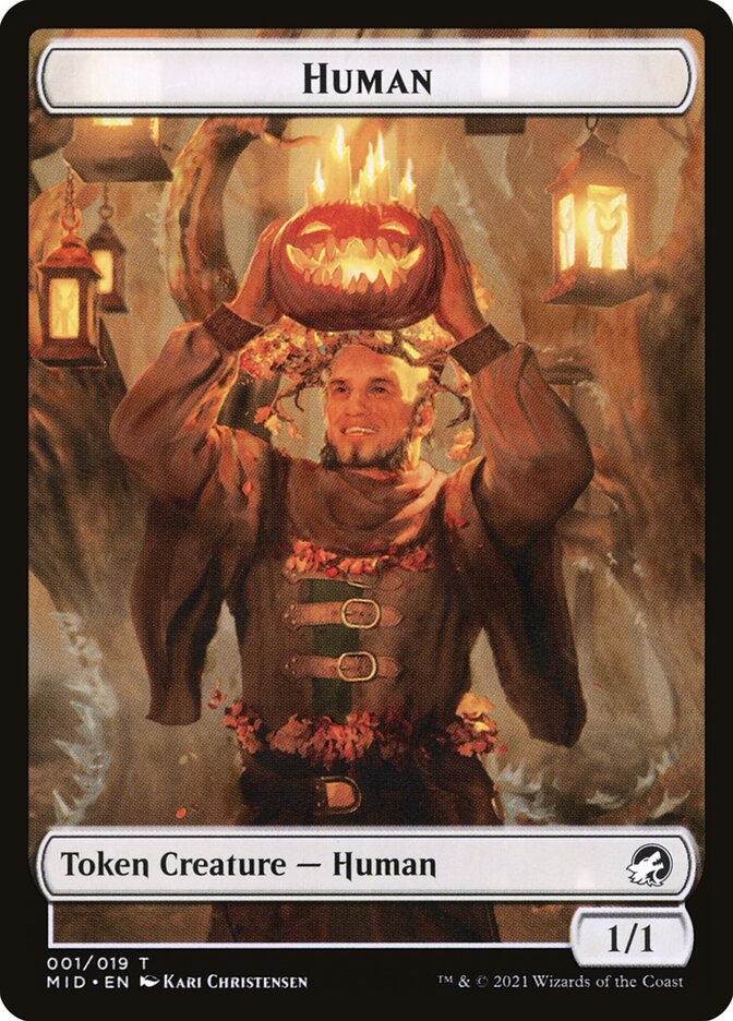 Human TMID-1 Innistrad: Midnight Hunt Tokens Magic card