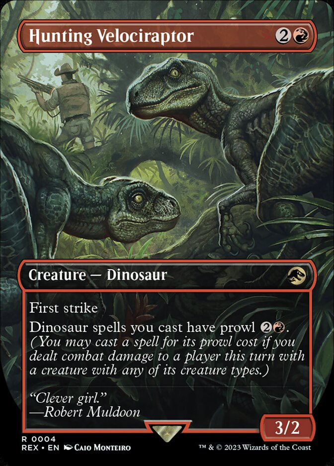 Hunting Velociraptor REX-4 Jurassic World Collection Magic card