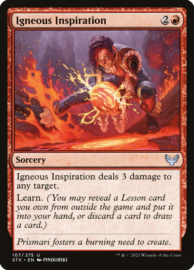 Igneous Inspiration STX-107 Strixhaven: School of Mages Magic card