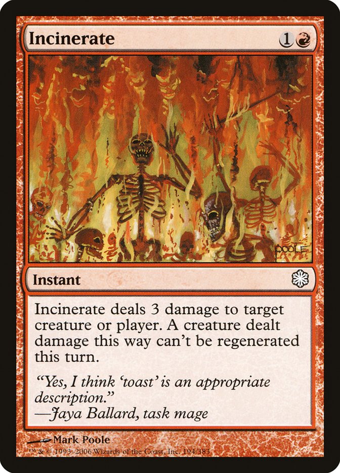 Incinerate CST-194 Coldsnap Theme Decks Magic card