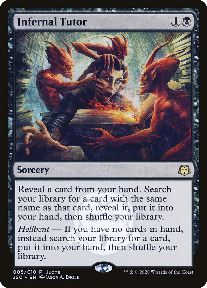 Infernal Tutor J20-5 Judge Gift Cards 2020 Magic card