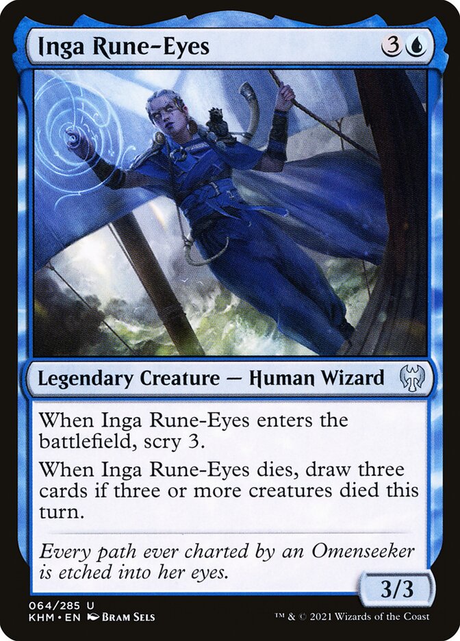 Inga Rune-Eyes KHM-64 Kaldheim Magic card