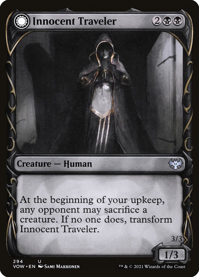 Innocent Traveler // Malicious Invader VOW-294 Innistrad: Crimson Vow Magic card