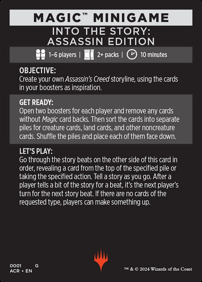 Into the Story: Assassin Edition // Story Beats MACR-1 Assassin's Creed Minigames Magic card