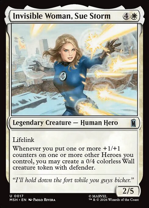 Invisible Woman, Sue Storm MSH-17 Marvel Super Heroes Magic card